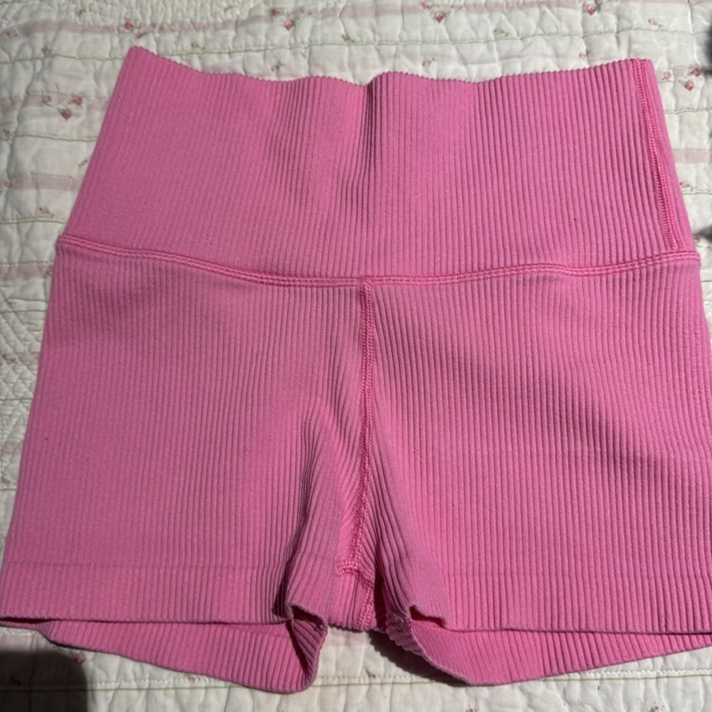 Pink One Shoulder Ribbed Crop Top - Picture 4 of 5